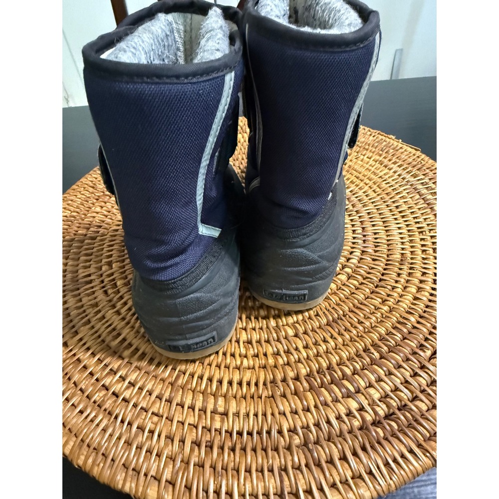 LL Bean Kids Snow Boots Navy Blue Black Fleece Lined Winter Boots - Picture 5 of 7